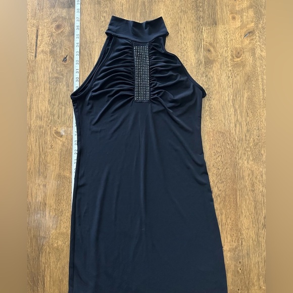 Chic European Black Halter Mini Dress Size 38 - Picture 3 of 8